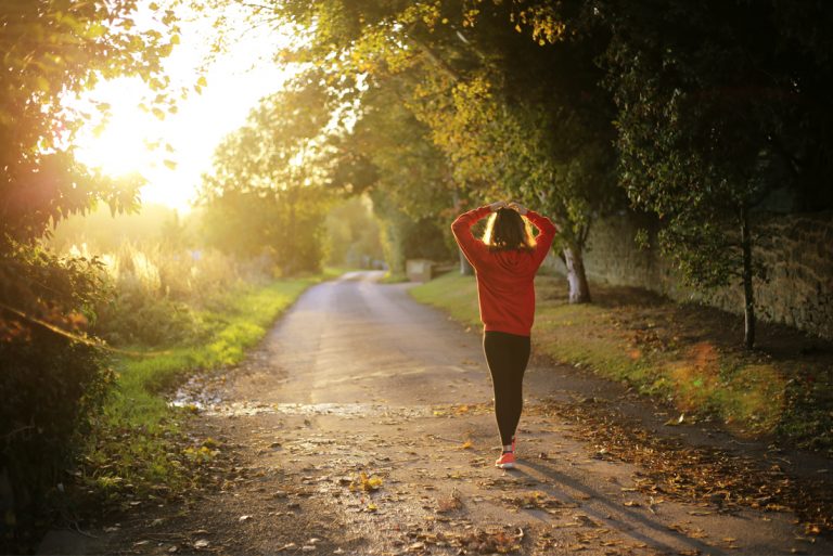 runner among trees