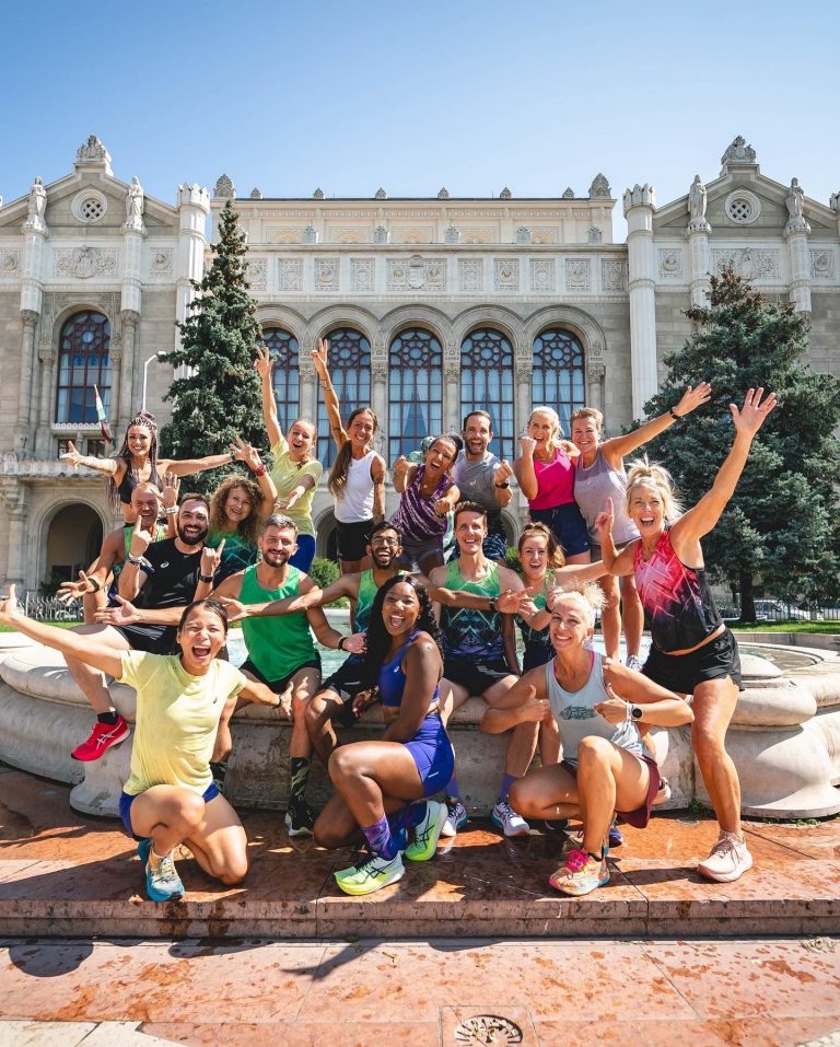 group of runners in budapest