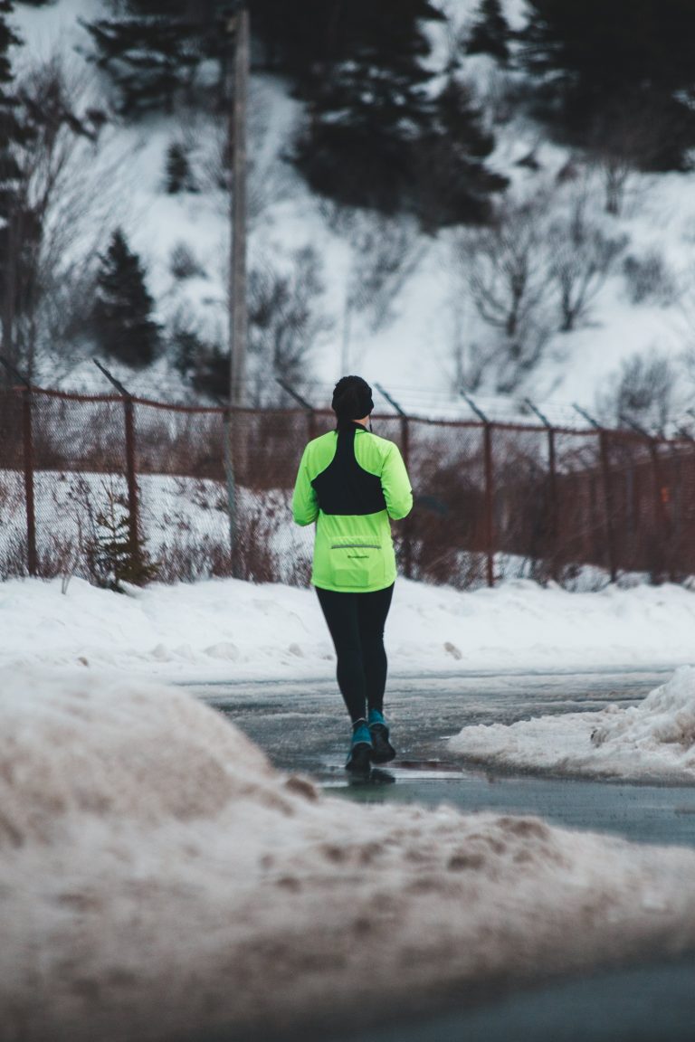 runner outside in snow