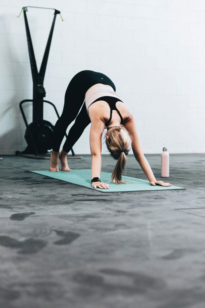 yoga pose on a mat
