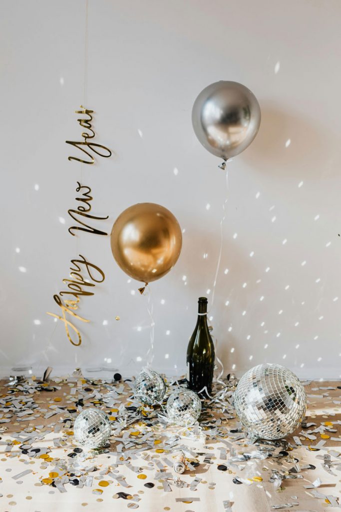 happy new year balloons