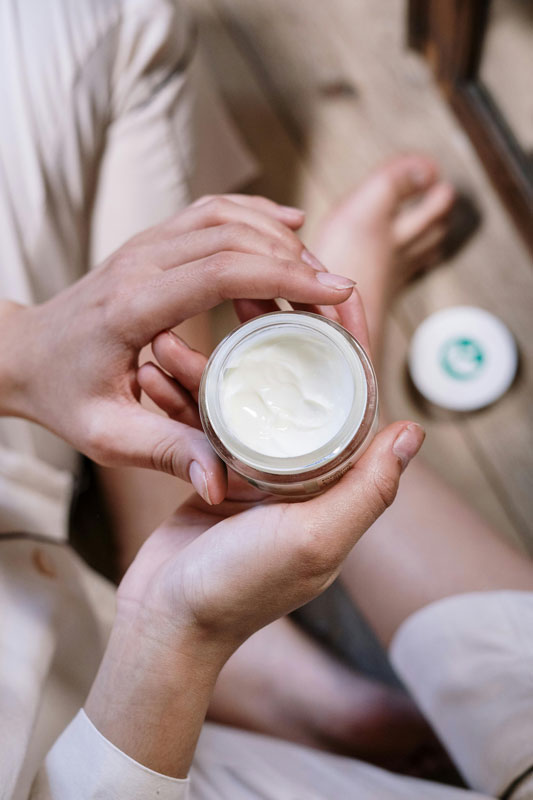 open pot of face cream