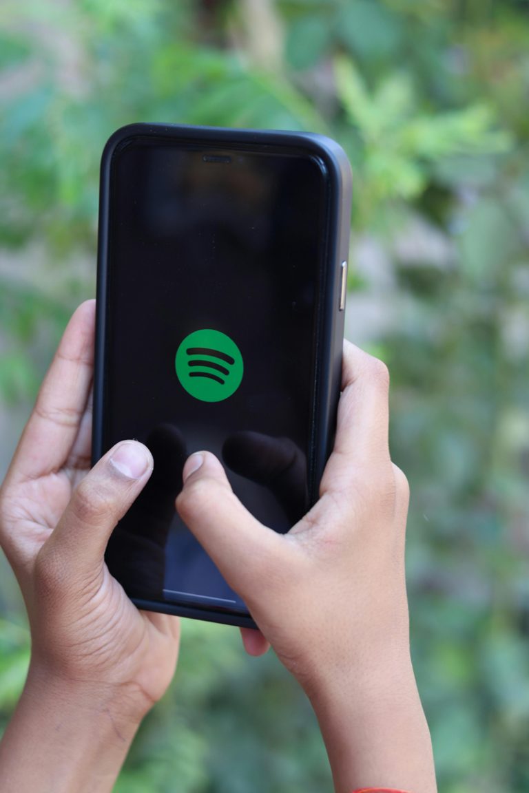 phone with Spotify