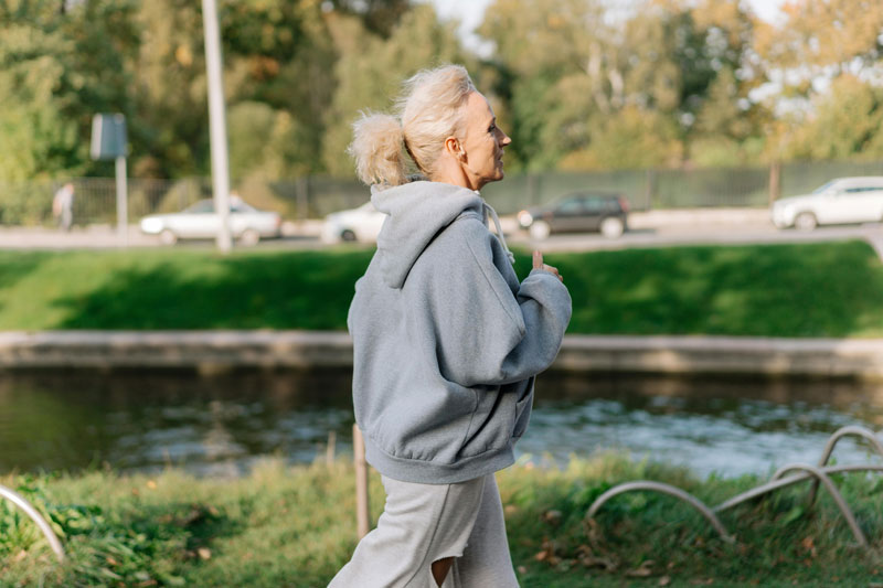 older lady running