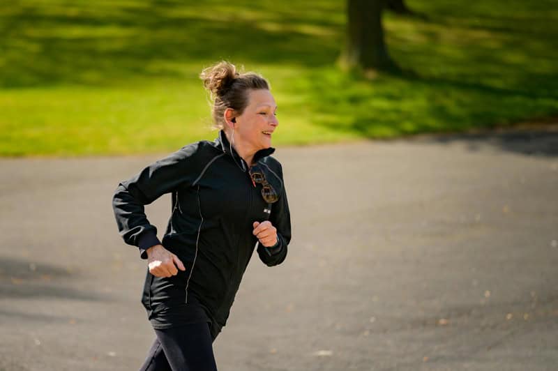 woman enjoying a run