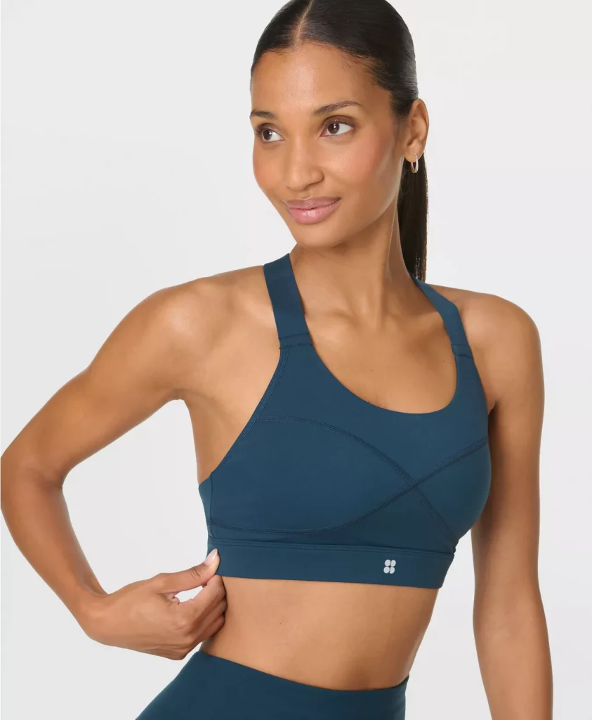 Sweaty Betty power bra medium insiders week - beetle blue